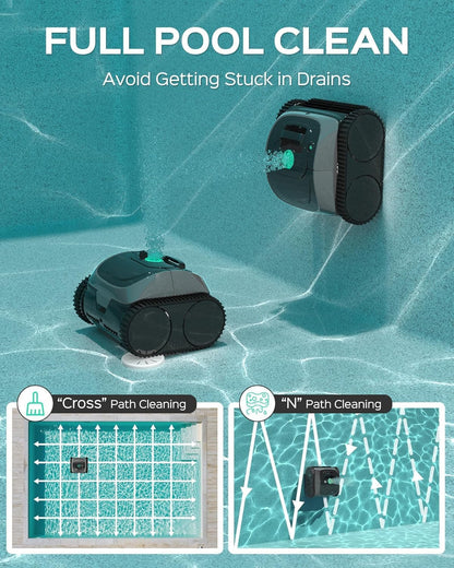 WYBOT C1 Robot Piscine avec Planification D'itinéraire Intelligente, Nettoyage Entièrement Automatique du Sol, Ligne de Flottaison, Murs, Jusqu'à 150 mins, Triple Moteur Amélioré idéal pour 150 ㎡