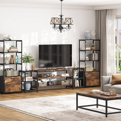 Tribesigns 78 Inch TV Stand for TVs up to 85 inch, Media Entertainment Center Console Table, Industrial 3 Tier TV Console Table with Storage Shelves for Living Room, Entertainment Room