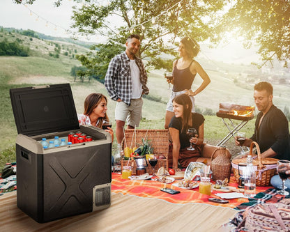 Draagbare Koel- En Vriescombinatie – Mobiele Koelkast – Camping Koelbox – Auto Koelbox – Mini Vriezer – 50 Liter Inhoud – Instelbare Temperatuur -20°C tot +20°C