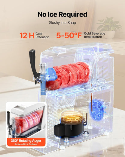 Slushmachine – Slushmaker – IJsdrankmachine – Milkshakemachine – Granitamachine – 3 Liter Enkele Tank – 350 W Met Zelfreinigende Functie