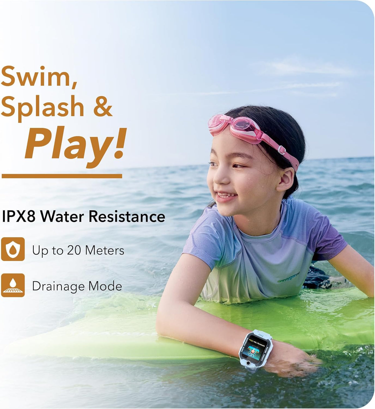 imoo Z7 Smartwatch voor kinderen met telefoon, kindersmartwatch, kindersmartwatch met telefooncall en langdurige video, IPX8 waterdicht (blauw)