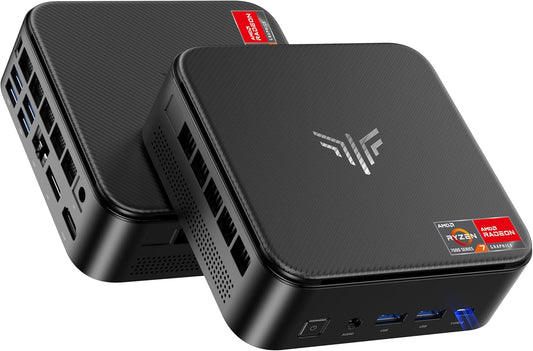 NiPoGi E3B AMD Ryzen 7 7730U, 16 GB DDR4, 512 GB SSD, mini-desktopcomputer, AMD Radeon Graphics, 4K @60Hz Triple Display DP+HDMI + Type-C/WiFi 6/BT5.2 Micro Gaming PC