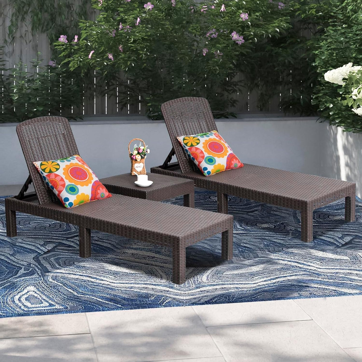 RAPTAVIS Outdoor Lounge stoel,Pool Chaise Lounge Waterdichte ligstoelen,Mokka