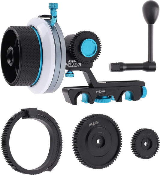 Fotga Upgraded DP500 Mark III Quick Release Dempen Follow Focus A/B Hard Stop voor 15mm Rods Rig Fit voor alle DSLR Videocamera's als Blackmagic BMCC BMPCC Canon 5D MarkII MarkIII 5DIV Sony A7R A7RII A7 A7II A7S A7SII Panasoic GH3 GH4 Nikon D500 BMPC URSA