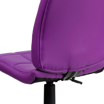 Flash Furniture Mid-Back gewatteerde vinyl draaibare taakstoel, metaal, paars, 58,42 x 55,88 x 22,86 cm
