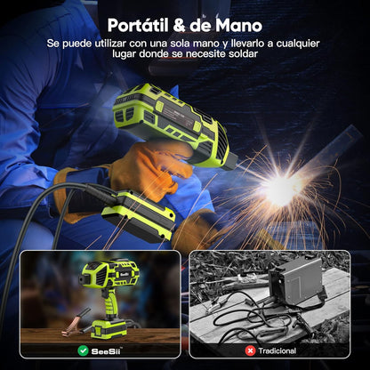 SEESII Handheld Lasapparaat 220V ARC Lasapparaat voor draadstaven van 3,2 mm tot 2,4 mm (met veiligheidsbril) 120A Draagbare Elektrode met IGBT-inverter