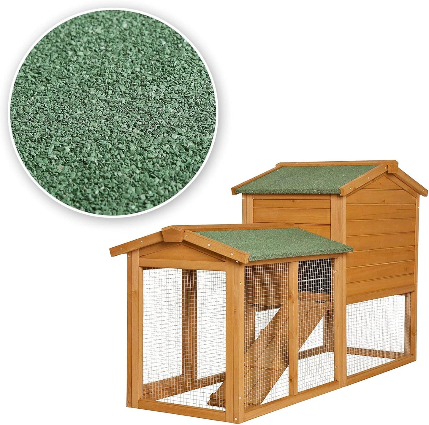 Konijnenhok Dierenhok voor kleine dieren Konijnenvilla 147x52x85 cm