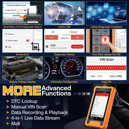 LAUNCH Creader Elite OBD2 voor Ford/voor Lincoln/voor Mercury/voor Mazda Diagnostisch Hulpprogramma, Actieve Test, ECU-Codering, 31 + Herstel Diensten