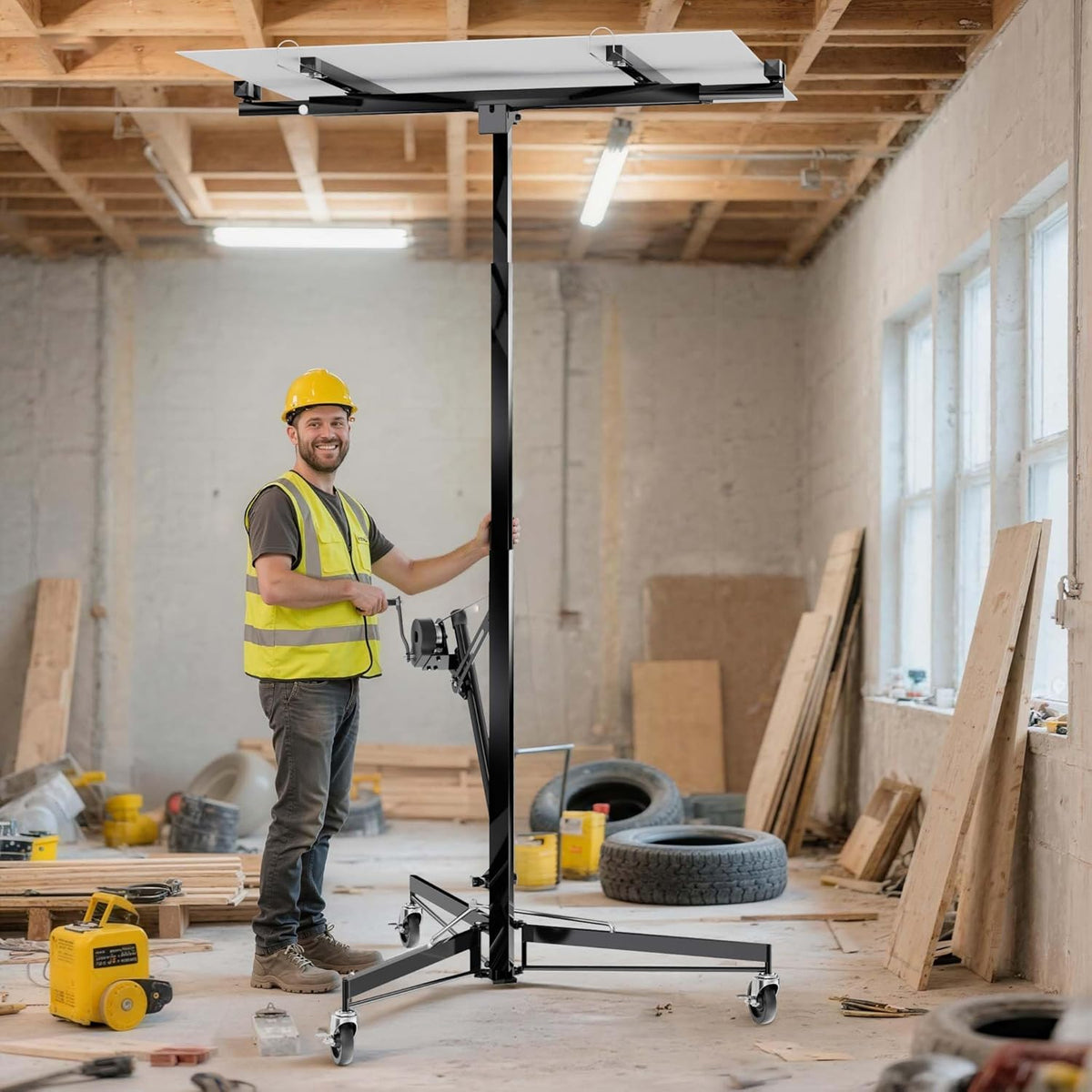 Platenlift XXL voor gipsplaten - 1-persoons-bediening - max. 68 kg