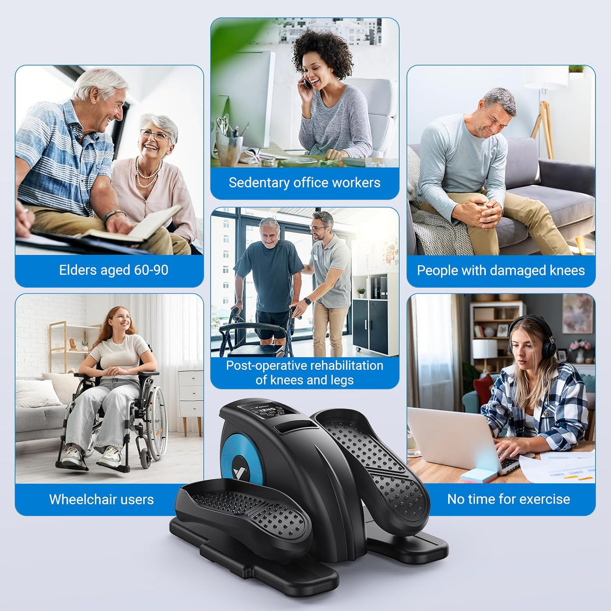 eliptische trainer – crosstrainer – hometrainer – pedaaltrainer – fitnessapparaat – fluisterstille motor – inclusief afstandsbediening en lcd-scherm