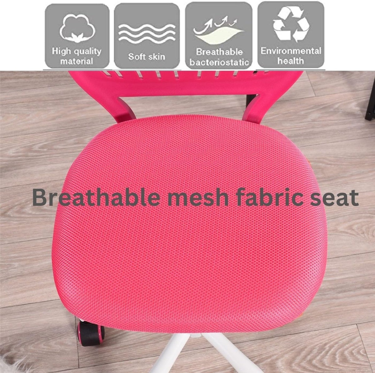 FurnitureR 2 stuks Home Office Chair, Ergonomische Verstelbare Hoogte Swivel Rolling. Kleurrijke computerstoel voor thuiskantoor, roze, metaal, roze, 38,5 cm x 40 cm x 75-87 cm