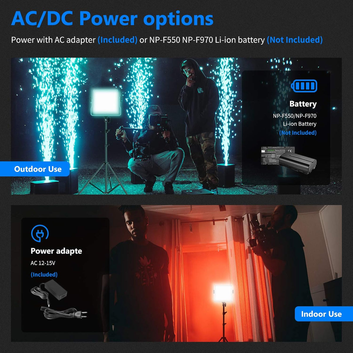 NEEWER Led-paneel 660, 2 stuks verstelbare lampen vanaf de app, videoverlichtingsset voor fotografie, 50 W, dimbaar, tweekleurig, 3200 K-5600 K, IRC97+