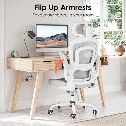 Ergonomische Bureaustoel – Computerstoel – Bureau Stoel – Office Chair – Managersstoel – In Hoogte Verstelbaar – Ademend Polyester Met Lendensteun