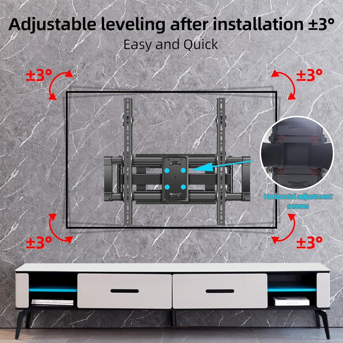 85 86 90 98 Full Motion TV Muurbeugel voor 55-100 Inch Televisie LED, Dual Articulating Arms Heavy Duty Mount, Swivel Tilt tot 80kg (176 lbs) Max VESA 800x600mm DY999