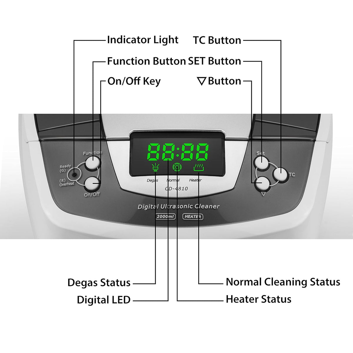 Ultrasone Reiniger – Ultrasoon Schoonmaakapparaat – Ultrasone Bad – Reinigingsapparaat – Sieradenreiniger – 35 Khz Krachtige Frequentie – Verwarming Tot 60°C Met Timer 1-30 Minuten