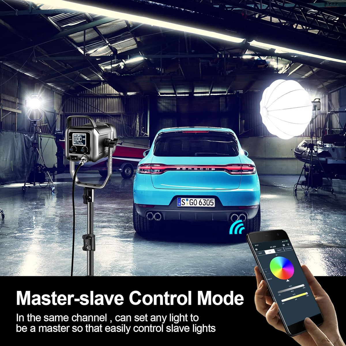 GVM 150W RGB videolamp met softbox, 2700K~7500K fotografie continu licht, LED videoverlichting met 8 lichtscènes, Bowens LED studiolamp voor YouTube streaming, studiofotografieverlichting