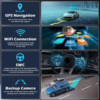 4G+64G Android 15 2 DIN Autoradio voor VW Golf Tiguan Caddy Polo Touran met Draadloze CarPlay Android Auto GPS, 7" Touchscreen, DSP FM/RDS Radio WiFi + Achteruitrijcamera + Microfoon