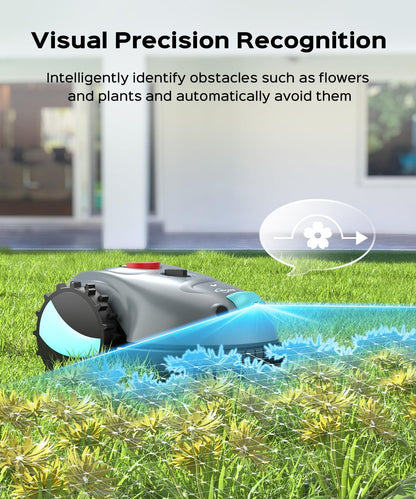 Robotmaaier – Grasmaaier – Automatische Maaier – Tuinmaaier – Robot Grasmaaier – Zonder Begrenzingsdraad – Vision Navigatie Met Camera – Obstakeldetectie Tot 150 m² – 4Ah Accu