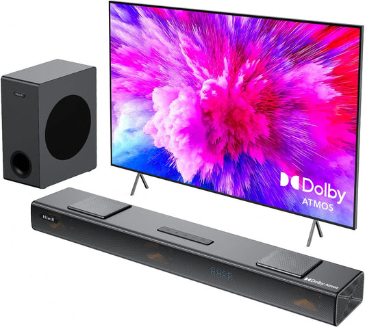 Dolby Atmos Soundbar – Home Cinema Speaker – TV Geluidsbalk – Surround Sound Bar – Bluetooth Soundbar – 3.1.2 Kanaals – 5,25" Subwoofer – 400W Krachtig Geluid