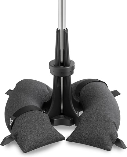 BASER Heavy Duty Parasolvoet Parasolstandaard – Vulbare Zandzakken tot 50kg voor Parasol tot 3,5m – Gerecyclede Parasolhouder voor 38-58mm Mast, Zwart
