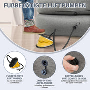 KingCamp Opblaasbare bank, outdoor, camping, luchtbank, met rugleuning, armleuning, opblaasbare bank, camping, voor indoor, outdoor, party, reizen, strand