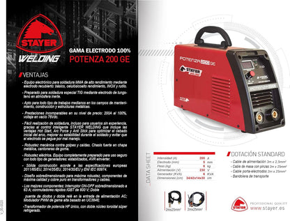 Stayer lasapparaat, 200 A, 60%
