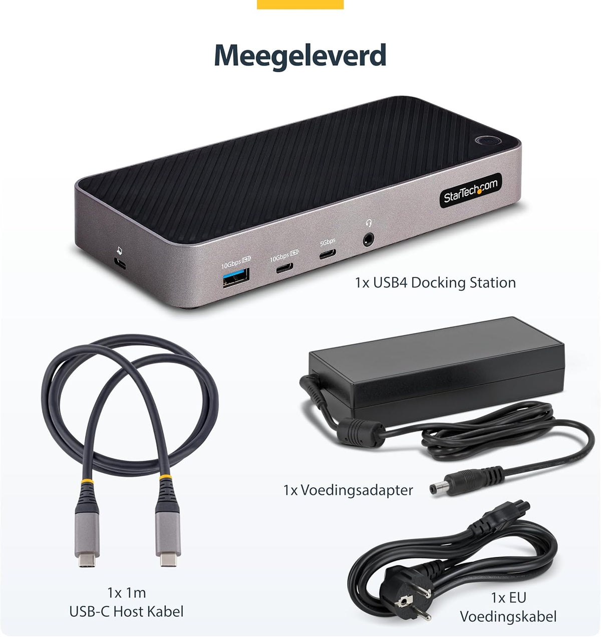 StarTech USB-C Triple Monitor Docking Station - HDMI/DP Triple 4k Dock - 5x USB Hub - GbE - 100W PD - Universeel Multi Monitor Docking Station - Thunderbolt 3/4 Compatibel (116E-USBC-DOCK)