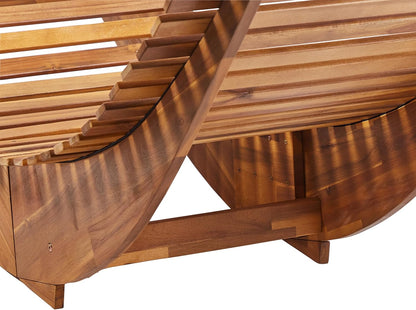Beliani Outdoor Garden Patio Rocking Chair Sunbed Acacia Wood Natural Brescia II - QUORE