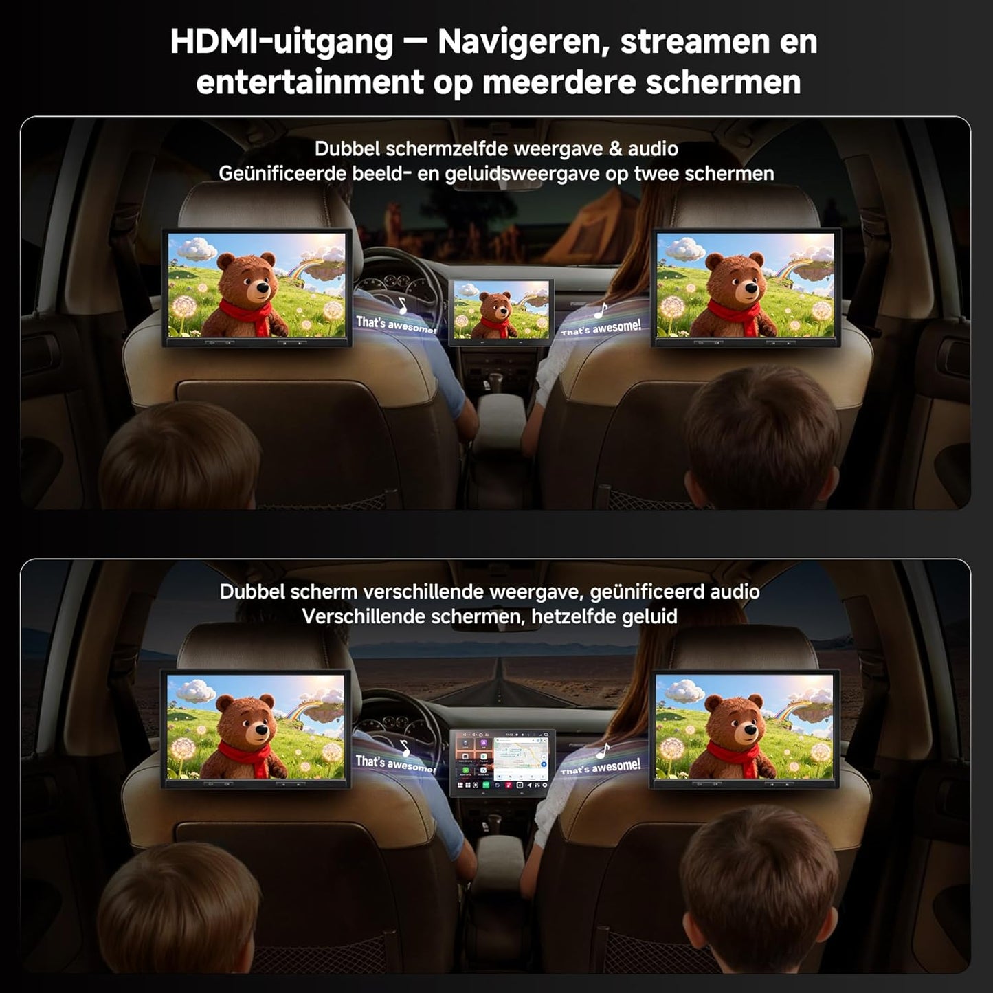 Android Autoradio – Multimedia Systeem – Navigatie Unit – Touchscreen Radio – 2-DIN Stereo – 10.1" QLED Scherm – 6GB RAM & 128GB Opslag – Draadloos CarPlay & Android Auto