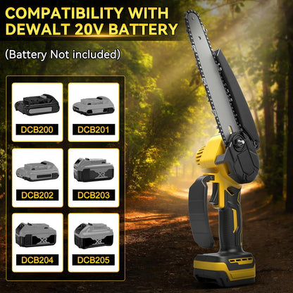 2-in-1 elektrische stangzaag, 8 inch, mini-kettingzaag, draadloos, compatibel met Dewalt 20 V batterij met 2,5 m telescoop, borstelloze kettingzaag voor boomsnoeien, tuinverzorging (zonder accu)