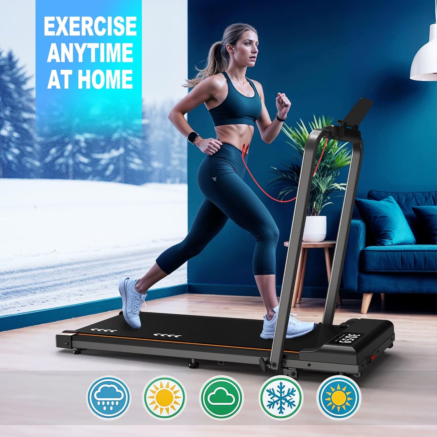 Loopband – Walking Pad – Hardloopband – Wandelband – Loopmat – Compact Inklapbaar – Krachtige 2,5 PK Motor – 7% Verstelbare Hellingshoek - QUORE