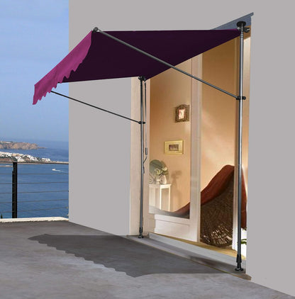 QUICK STAR klemluifel 300 x 130 cm Bordeaux balkonluifel zonwering terrasoverkapping in hoogte verstelbaar van 200-290 cm luifel balkon zonder boren