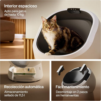 PETLIBRO Luma automatische zelfreinigende kattenbak met AI-camera, 24/7 geurcontrole, multi-katherkenning tot 10 katten, app-tracking, veiligheidssensoren, grote open bovenkant
