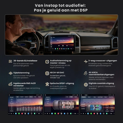 Autoradio – Auto Radio – 2-DIN Multimedia Speler – Android Auto – Apple CarPlay – 10,1" QLED Scherm – DAB+ Radio & 4G LTE Connectivity