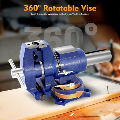 Screw Stick 12 cm Professional Vice 360 Degree Rotating Large Multifunctional Bench Vice for Orbital Sanders Milling Machines - QUORE