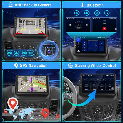 [4+64G] Carplay Radio voor Ford Fiesta 2009-2017 - 9 inch IPS 1280 * 720P Touchscreen EQ Audio - Draadloze Android Auto, AI DSP, Homepage aanpassen, SWC + AHD achteruitrijcamera