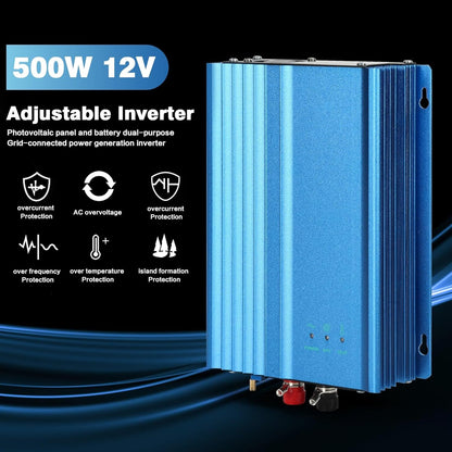 Omvormer op zonne-energie, aangesloten op het netwerk, 500 W, Mppt Grid, Tie micro-omvormer op zonne-energie aangesloten op het netwerk voor zonnepanelen en batterijen 12 V, micro-omvormer op