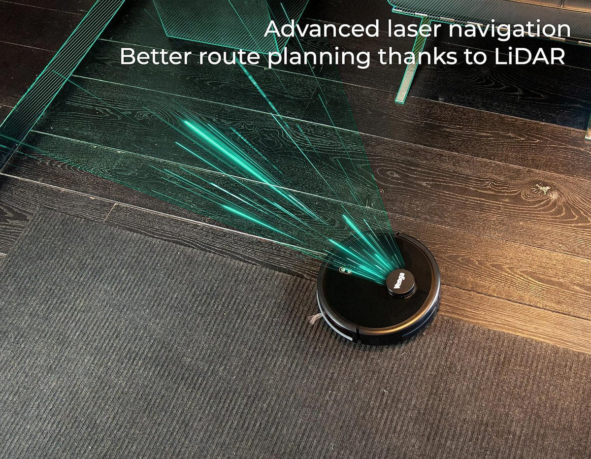 Venga! Robotstofzuiger met Dweil, Lasernavigatie, met Werkt, Zwart, VG RVC 3002 BK