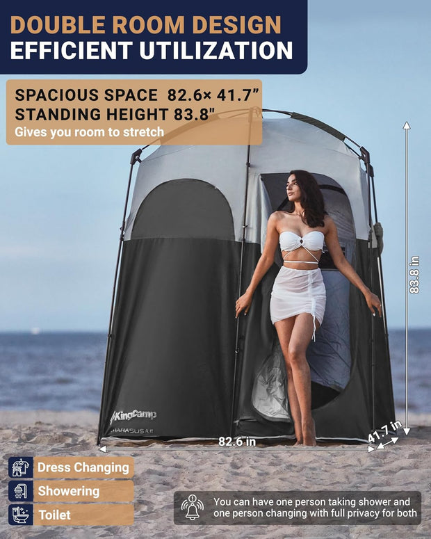 KingCamp Pop Up Dressing Veranderen Tent Douche Kamer Afneembare Vloer voor Camping Outdoor Strand Toilet Draagbare met Draagtas