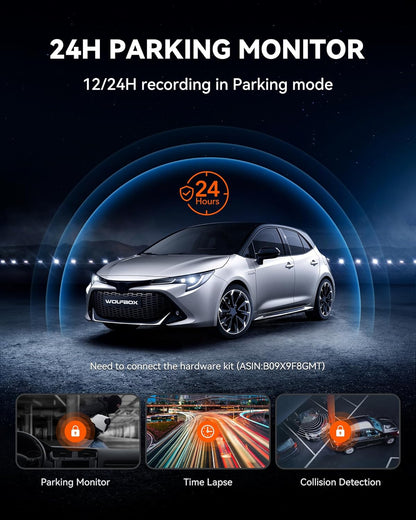 Achteruitkijkspiegelcamera – Dashcam Auto – Spiegelcamera – Achteruitrijcamera – 4K Voor- en Achtercamera – 10 Inch Touchscreen – Parkeerbewaking & GPS Tracking - QUORE