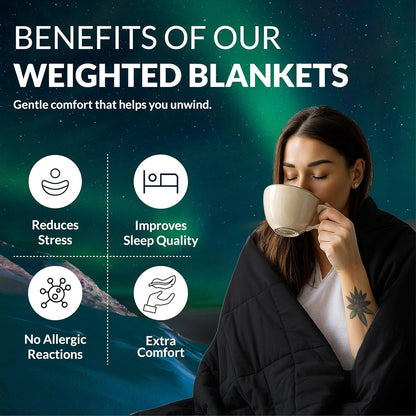 Polar Night Verzwaringsdeken 135x200 cm 7kg Sherpa Fleece – Oeko-TEX® 100 Gecertificeerde Zware Deken, Therapie & Ontspanningsdeken voor Diepe Slaap, Comfortabel en Ademend