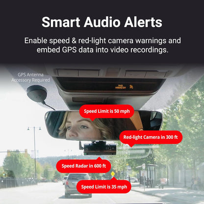THINKWARE F70 PRO Dashcam 1080p front, 140° groothoek-dashboardcamerarecorder met G-sensor, gebufferde parkeermodus, nachtzicht, 32 GB wifi autocamera