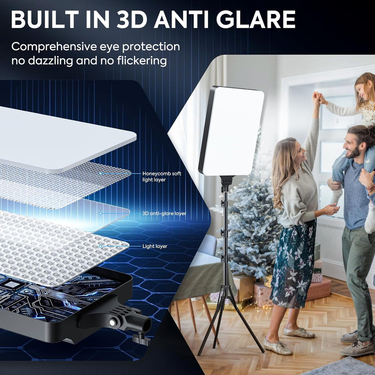 LED-Videolichtset – Videolamp – Studiolamp – Fotolamp – Videolicht – 2-Delige 24 Inch Set – Dimbaar 2800-6500 K – CRI 96+