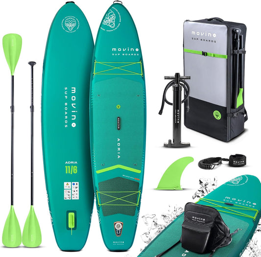 Movino Stand Up Paddle Board – 2-in-1 SUP Kayak Inflatable – Load Capacity Up To 165 kg Set With Accessories Paddle – 350 x 83 x 15 cm – Adria 11'6"