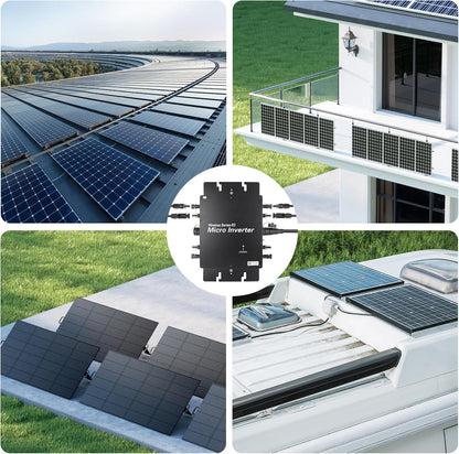Microomvormer 1200W, met intelligente wifi voor balkonkrachtcentrale, plug & play PV-omvormer, geïntegreerde MPPT, app-bediening, IP65 omvormer