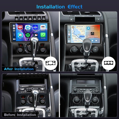 Inefala 4+64G autoradio voor Peugeot 3008 2009-2015 Android 15 met 9'' In-Cell-scherm Ondersteuning voor Wireless Carplay en Android Auto Mirror Link Radio FM/RDS GPS WIFI Bluetooth achteruitrijcamera