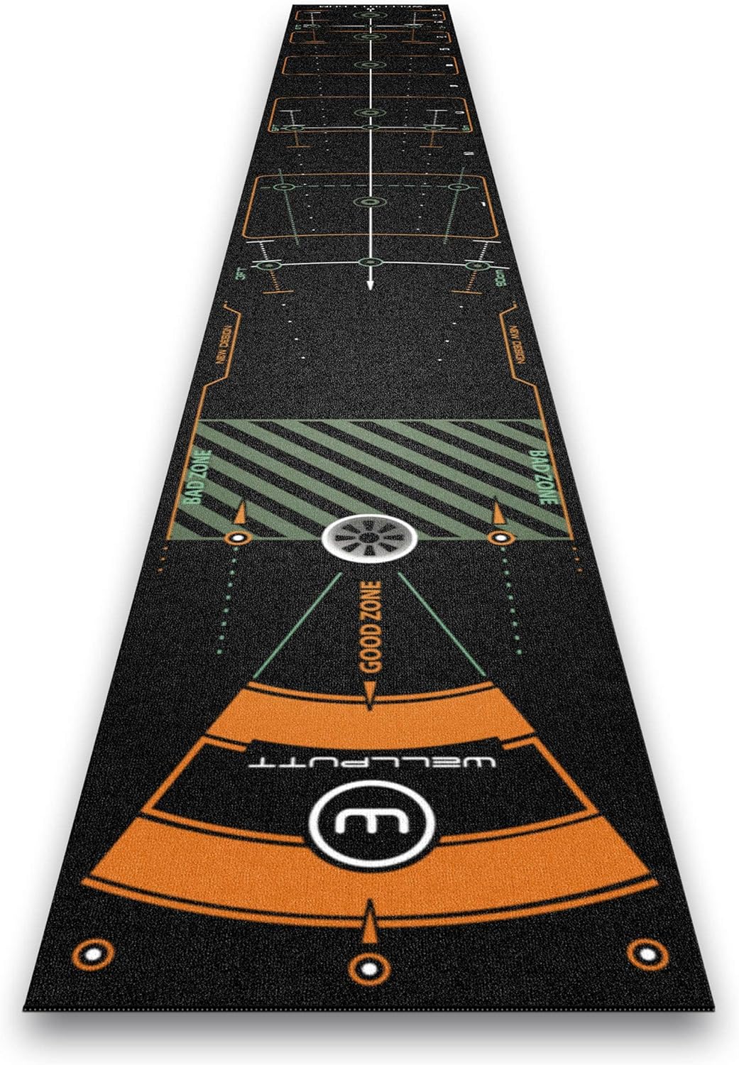 WELLPUTT - Golf Puttingmat - 4m Zwarte
