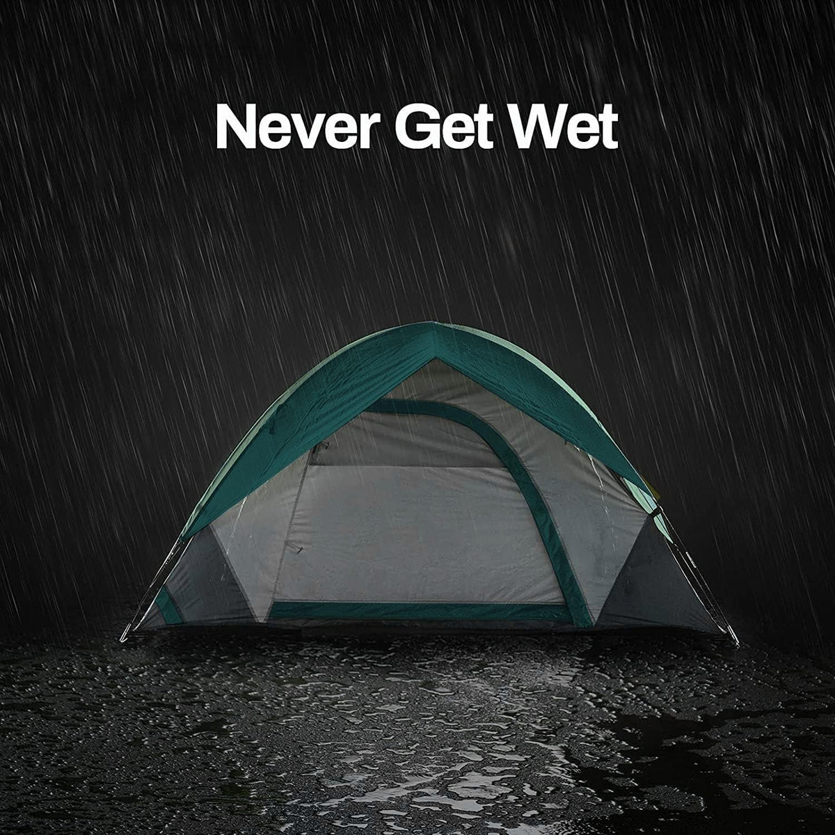 Person Campingtent, outdoor familietent met afneembare regenvlieg voor backpacken, wandelen, winddichte en waterdichte koepeltent voor comfortabele reis, eenvoudig op te zetten