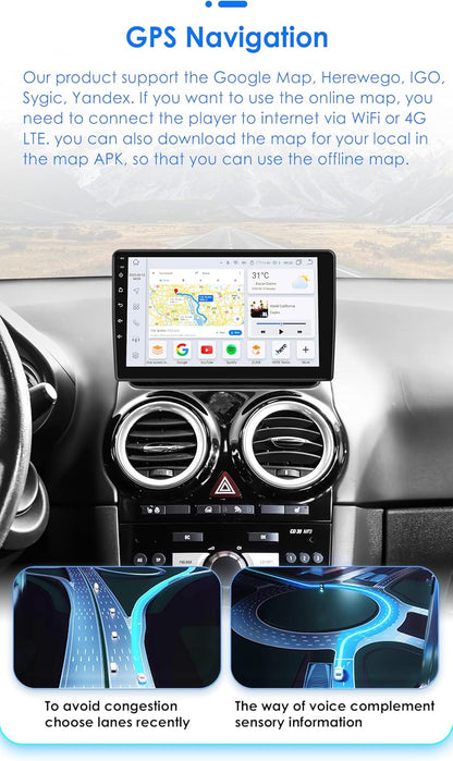 Android 13 autoradio 9 inch touchscreen 8-core voor Opel Corsa D 2007-2012 WiFi Wireless Android Auto & Wireless Carplay Bluetooth WiFi 4G GPS RDS AM/FM