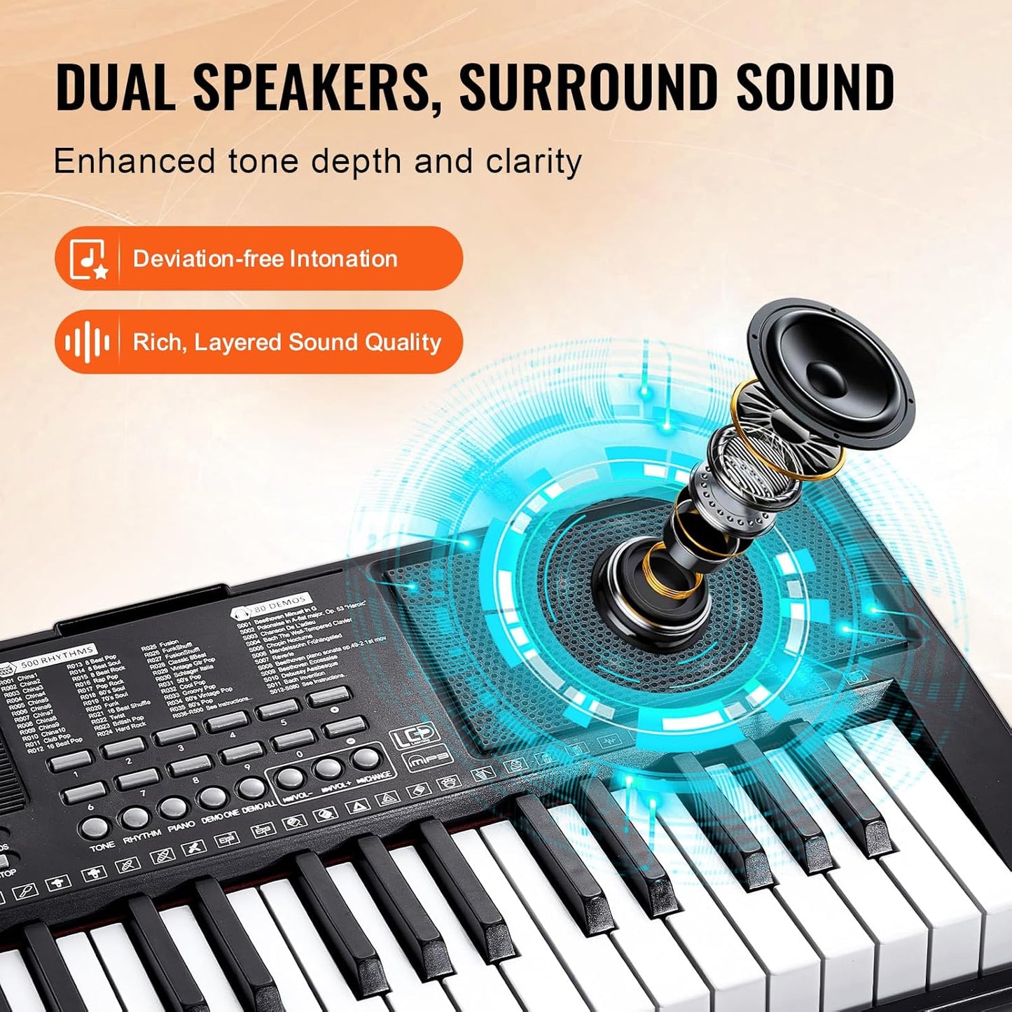 Digitale piano – Keyboard – Elektrische piano – E-Piano – Piano met toetsenbord – 88 Toetsen Halfzwaar – 1000 Tonen, 1000 Ritmes, Ingebouwde Luidsprekers, Bluetooth 5.0, USB En MIDI